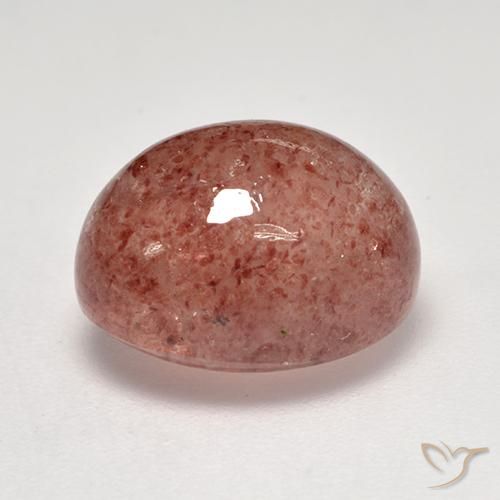 Quartzo Morango Vermelho Tijolo Claro Natural 7.86ct, oval, Translúcido