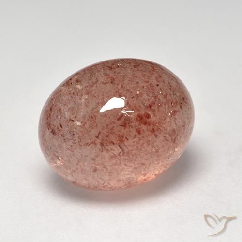 Quartzo Morango vermelho indiano Natural 6.70ct, oval, Translúcido