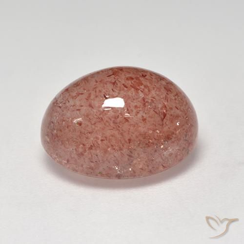 Quartzo Morango vermelho indiano Natural 6.70ct, oval, Translúcido
