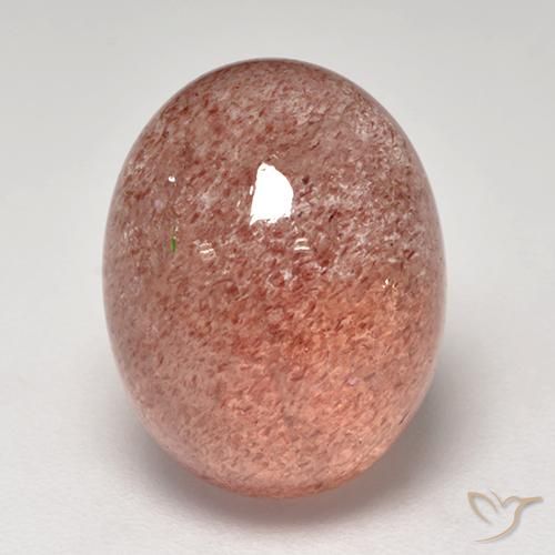 7.57ct Natural Rosa Alaranjado Quartzo Morango, oval, Translúcido