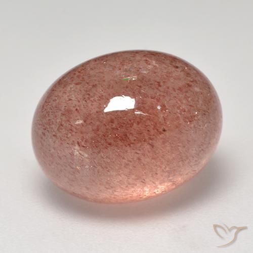 Quartzo Morango Rosa Alaranjado Natural 7.57ct, oval, Translúcido
