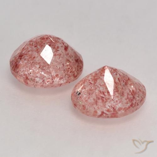 Pedras preciosas de Quartzo Morango Rosa Claro Rosa natural de 2.38 ct, Redondo, Transparente