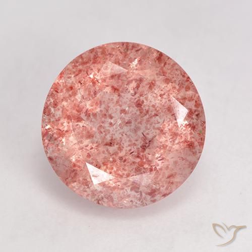 3.47ct Natural Rosa Claro Rosa Quartzo Morango, Redondo, Translúcido