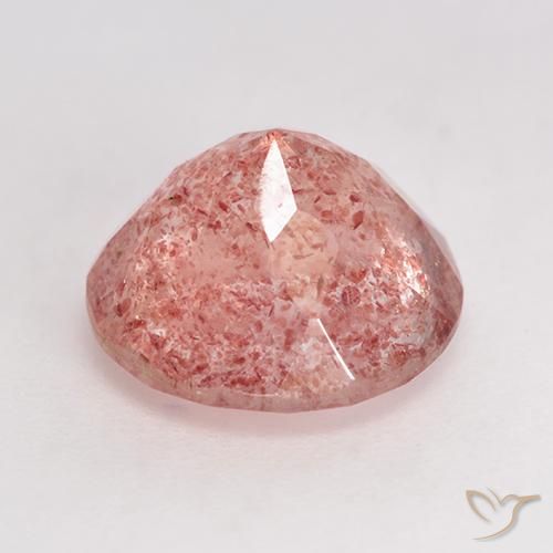 Quartzo Morango Rosa Claro Rosa Natural 3.47ct, Redondo, Translúcido