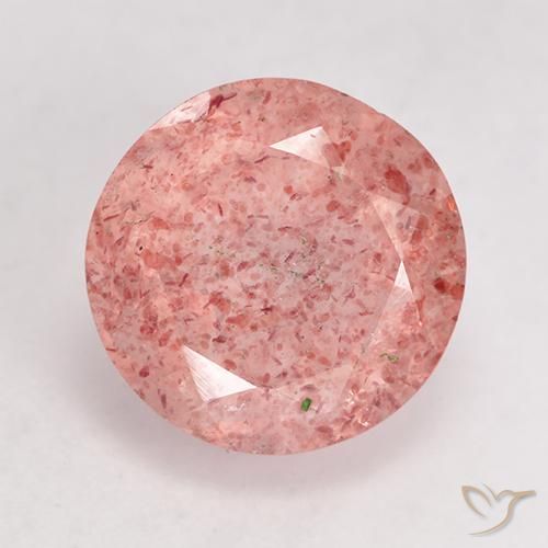 3.61ct Natural Rosa Claro Rosa Quartzo Morango, Redondo, Translúcido