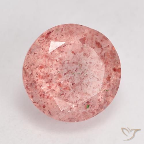 Quartzo Morango Rosa Claro Rosa Natural 3.61ct, Redondo, Translúcido