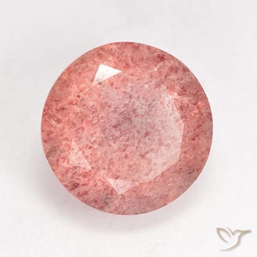 Quartzo Morango Framboesa Rosa Natural 3.54ct, Redondo, Translúcido