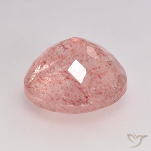 Quartzo Morango Rosa Claro Rosa Natural 3.92ct, Redondo, Translúcido