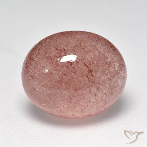 Quartzo Morango Rosa Médio Claro Natural 7.58ct, oval, Translúcido