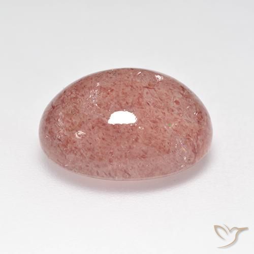 Quartzo Morango Rosa Médio Claro Natural 7.11ct, oval, Translúcido
