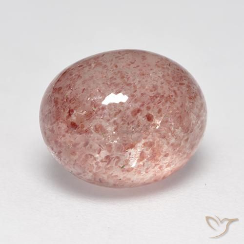 Quartzo Morango Rosa Terroso Natural 3.90ct, oval, Translúcido
