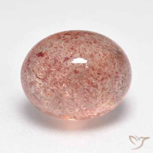 Quartzo Morango Rosa Médio Claro Natural 5.28ct, oval, Translúcido
