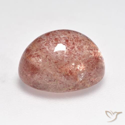 Quartzo Morango Rosa Médio Claro Natural 5.28ct, oval, Translúcido