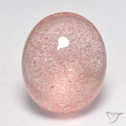 10.22ct Natural Rosa Terroso Quartzo Morango, oval, Translúcido