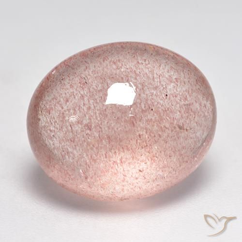 Quartzo Morango Rosa Terroso Natural 10.22ct, oval, Translúcido