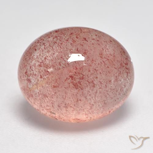 Quartzo Morango Rosa Terroso Natural 8.24ct, oval, Translúcido