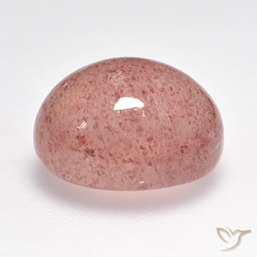 Quartzo Morango Rosa Terroso Natural 8.24ct, oval, Translúcido