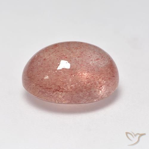 Quartzo Morango Rosa Médio Claro Natural 6.70ct, oval, Translúcido