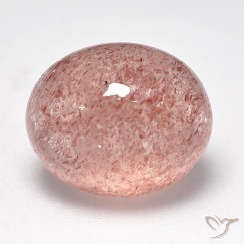 Quartzo Morango Rosa Claro Rosa Natural 8.27ct, Corte Oval, Translúcido