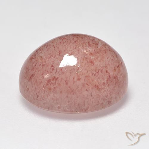 Quartzo Morango Rosa Claro Rosa Natural 8.27ct, Corte Oval, Translúcido