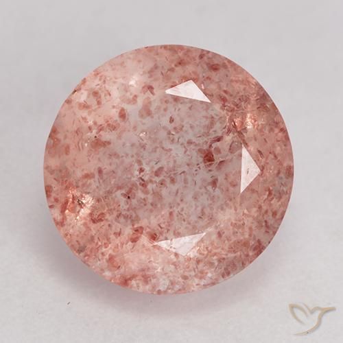 3.62ct Natural Rosa Terroso Quartzo Morango, Redondo, Transparente