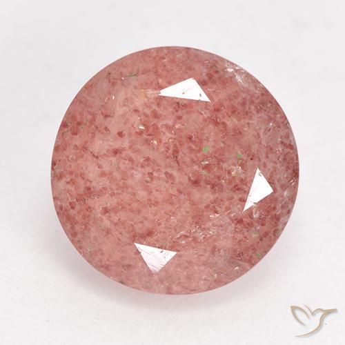 3.23ct Natural rosa rosa Quartzo Morango, Redondo, Translúcido