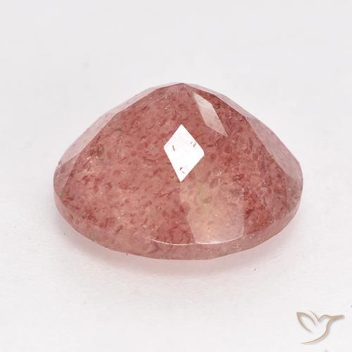 Quartzo Morango rosa rosa Natural 3.23ct, Redondo, Translúcido