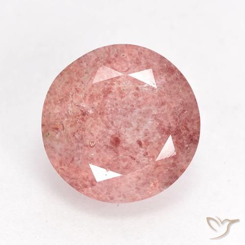 3.59ct Natural Rosa Claro Rosa Quartzo Morango, Redondo, Translúcido