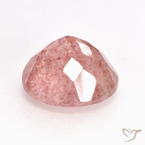 Quartzo Morango Rosa Claro Rosa Natural 3.59ct, Redondo, Translúcido