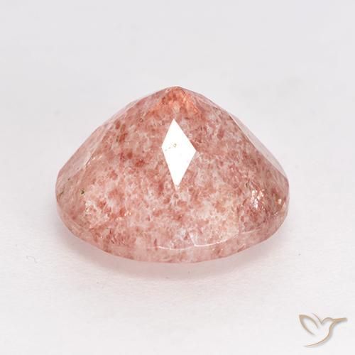 Quartzo Morango Rosa Médio Claro Natural 3.51ct, Redondo, Translúcido