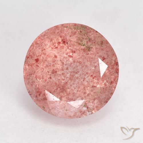3.97ct Natural Rosa Médio Claro Quartzo Morango, Redondo, Translúcido