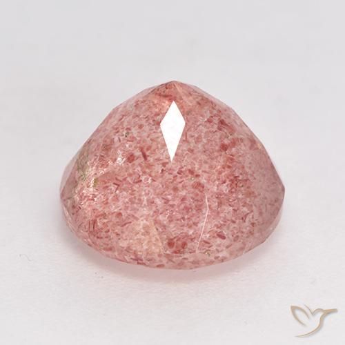 Quartzo Morango Rosa Médio Claro Natural 3.97ct, Redondo, Translúcido