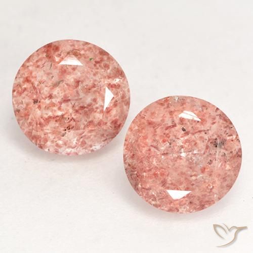 2.37ctw Natural Rosa Médio Claro Quartzo Morango, Redondo, Translúcido