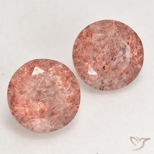 Pedras preciosas de Quartzo Morango rosa rosa natural de 2.45 ct, Redondo, Translúcido