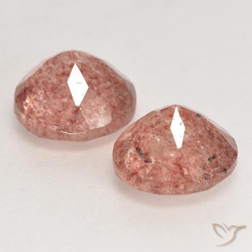 Pedras preciosas de Quartzo Morango rosa rosa natural de 2.45 ct, Redondo, Translúcido