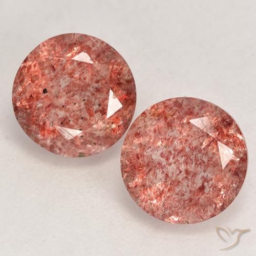 2.35ctw Natural Rosa brilhante Quartzo Morango, Redondo, Translúcido