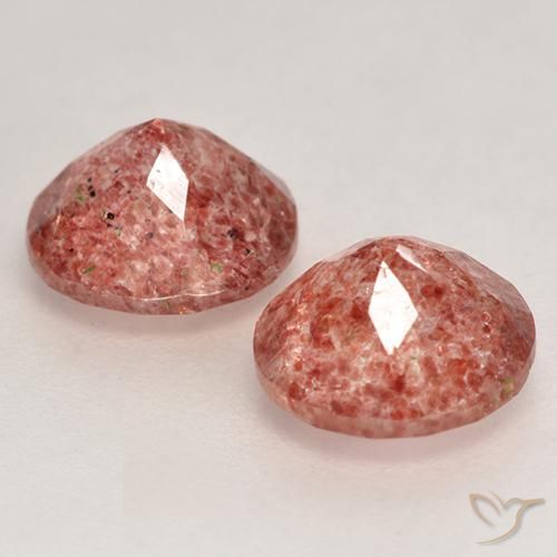 Pedras preciosas de Quartzo Morango Rosa brilhante natural de 2.35 ct, Redondo, Translúcido
