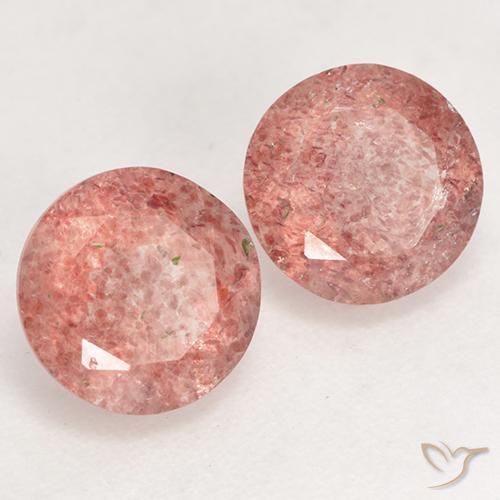 Pedras preciosas de Quartzo Morango rosa rosa natural de 2.29 ct, Redondo, Translúcido