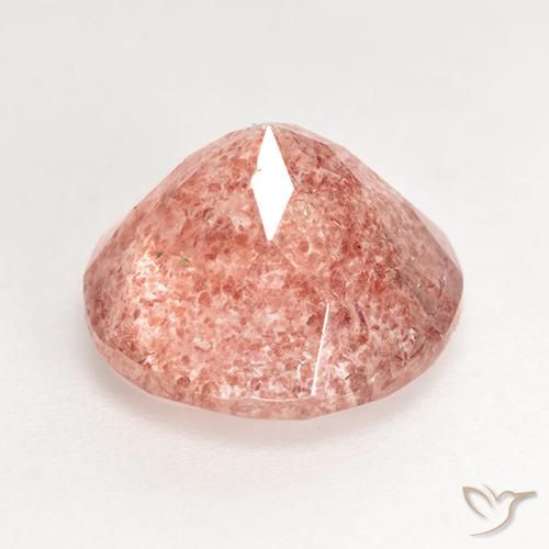 Quartzo Morango Rosa Laranja Natural 3.70ct, Redondo, Translúcido