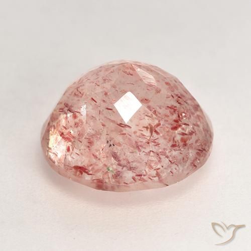 Quartzo Morango Pêssego Rosa Natural 3.86ct, Redondo, Transparente