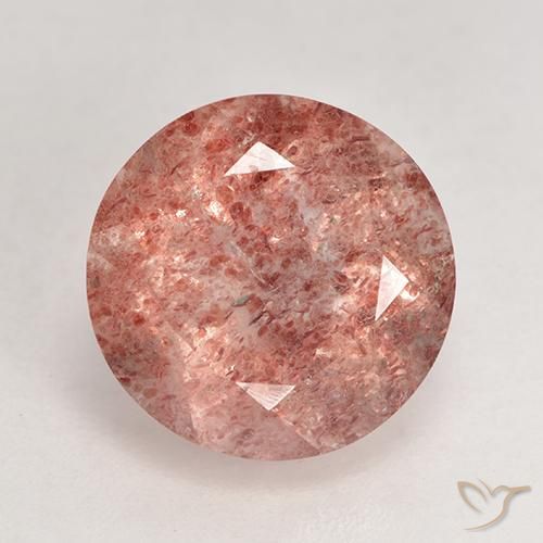 3.64ct Natural vermelho indiano Quartzo Morango, Redondo, Translúcido