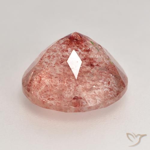 Quartzo Morango vermelho indiano Natural 3.64ct, Redondo, Translúcido