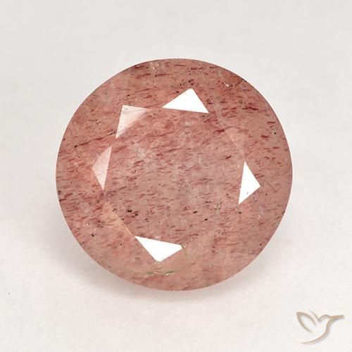 3.59ct Natural Toranja Rosa Quartzo Morango, Redondo, Translúcido