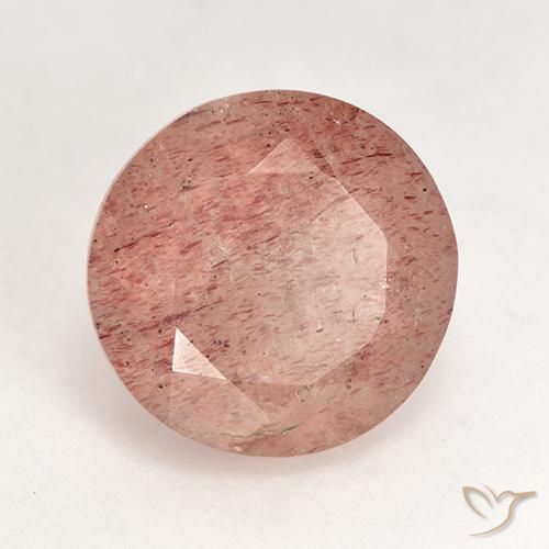 Quartzo Morango Toranja Rosa Natural 3.59ct, Redondo, Translúcido