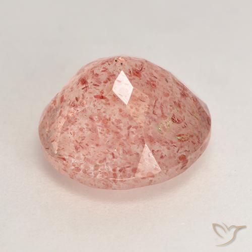 Quartzo Morango rosa médio Natural 3.77ct, Redondo, Translúcido