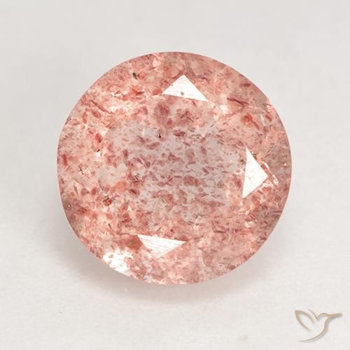 3.60ct Natural rosa médio Quartzo Morango, Redondo, Translúcido