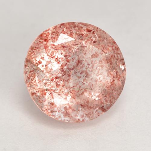 Quartzo morango rosa natural 3,29ct, corte redondo, translúcido