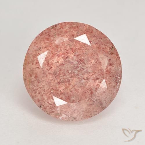 3.61ct Natural rosa médio Quartzo Morango, Redondo, Translúcido