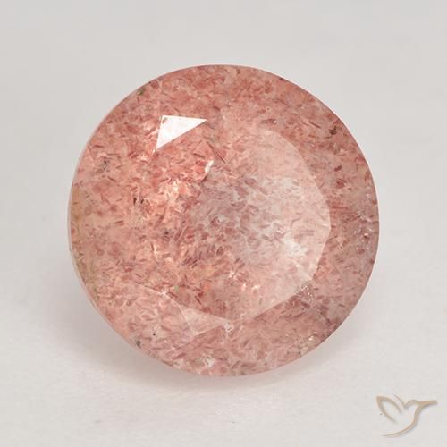 Quartzo Morango rosa médio Natural 3.61ct, Redondo, Translúcido