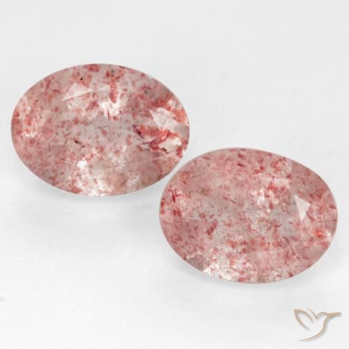 2.23ctw Natural Rosa Médio Claro Quartzo Morango, oval, Transparente